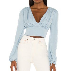 NWT Revolve NBD | Giavanna Blouse Baby Blue Size XS
